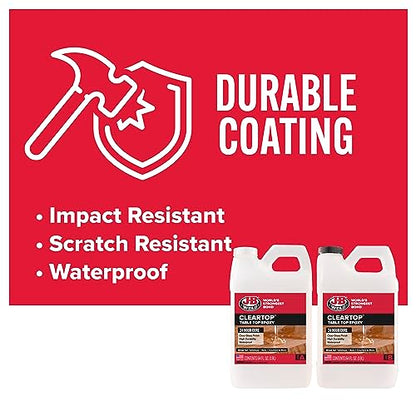 J-B Weld Tabletop Epoxy Resin, 1 Gallon Kit, 24 Hour Cure,Cures Clear, Scratch & Water Resistant - WoodArtSupply