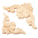 4-Pack Wood Carved Appliques Onlay Decal for Furniture, 6x6cm/2.36"x2.36", Corner Decal for Desk Cabinet Mirror Dresser Drawer Home Decoration MUXSAM