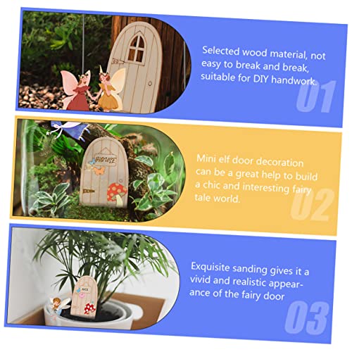 Yardwe 20pcs Fairy Gate Ornament Unfinished Fairy Door Garden Tree Statue Tree Door gnome Homes Garden Tree Sculptures gnome Home Tree kit Mini Door Yardwe