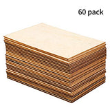 Ruisita 60 Pieces 6 x 4 Inch Rectangle Unfinished Wood Pieces Blank Sharp Corners for DIY Hand-Made Project and Home Decor Ruisita