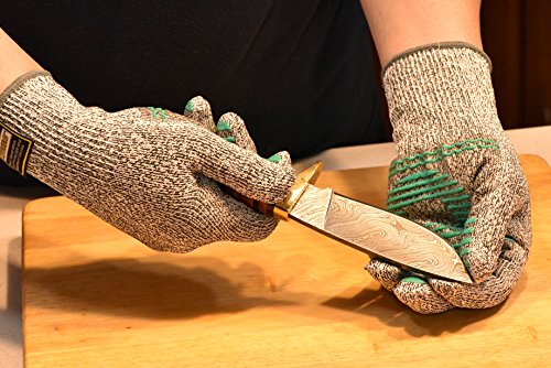 G & F Products 77100 M Cut Resistant With Anti-Slip Silicone Blocks, Protective Gloves Scrapes, in Kitchen, Wood Carving Carpentry Food Grade 1 G & F Products