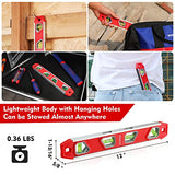 WORKPRO 12 Inch Torpedo Level, Magnetic Small Leveler Tool, Plumbing Level with Pitch Vial, Aluminum Reinforced, 4 Bubbles, V-Groove for Conduit WORKPRO