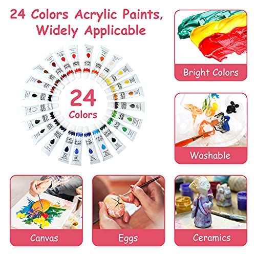 ShineZoom Kids Paint Set 49 PC Acrylic Paint Set for Kids/ Adults（ 24 –  WoodArtSupply