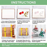 WANDIC Flower Press Kit with Instructions, A5 Tree Pattern Professional Wooden Art Kit Plant Press Book Leaves Press Kit for DIY Art Handicrafts, WANDIC