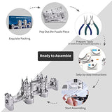 Piececool 3D Puzzles for Adults, London Tower Bridge Metal Models Kit, Famous Landmarks Architecture Building Blocks Models Kits, DIY Craft Toys Piececool