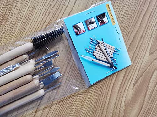 zaowuren Art Supplies 11 PCS Sculpting Tools -DIY Wooden Handles Ceramic Tools Beginners Professionals Arts and Crafts,Wood and Steel,Home School Use - WoodArtSupply