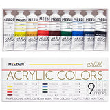 MEEDEN Professional Acrylic Paint Set, Artist Grade Acrylic Paint Tubes, Heavy Body Acrylic Paints for Adults, Art Supplies for Canvas Painting, 2 MEEDEN