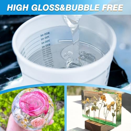 JDiction Deep Pour Epoxy Resin, 3 Gallon Clear High Gloss Casting Resin for 2-4" Pour Depths, Low Viscosity Self Leveling Deep Pour Resin for River JDiction