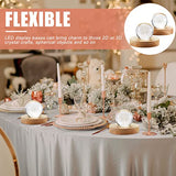 Honoson 2 Pieces Wood Light Display Base Wooden LED Display Base Crystal Glass Base Stand Wood LED Display Stand for 3D Crystal Glass Resin Art Honoson