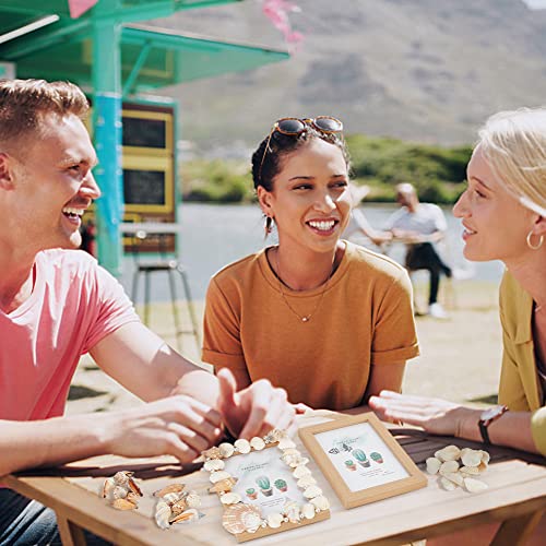 WEBEEDY Unfinished Wooden Photo Frame Craft Kit for Kids DIY Wooden Photo Frames with Stand Shell Wood Photo Picture Frames Making Kit for Kids Craf WEBEEDY