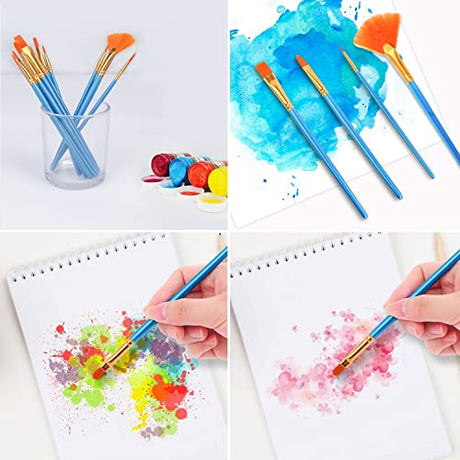 AROIC Painting Brush Set, 20 Packs /240 Pcs, Nylon Brush Head, Suitable for Oil and Watercolor, Perfect Suit of Art Painting, Best Gift for Painting AROIC
