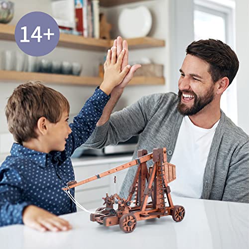 Toystub 3D Wooden Trebuchet Puzzle Kit for Adults - Build and Display Your Own Mini Catapult - WoodArtSupply