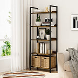 NUMENN Vintage 5-Tier Multifunctional Bookshelf and Storage Organizer NUMENN