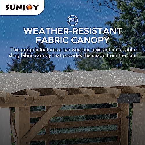 Sunjoy Cedar Pergola 10 x 11 ft. Wooden Hot Tub Pergola with Adjustable Canopy and Privacy Screen by SummerCove SummerCove