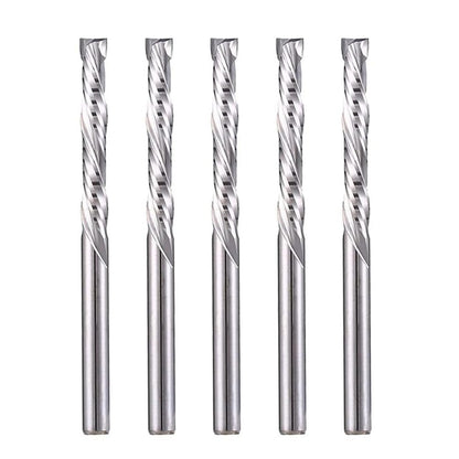 Carbide End Mills Up & Down Cut 1/8 Inch Shank,CNC Spiral Router Bits(3.175x22mm) Compression Bit 2 Flutes Milling Cutter for Engraving Milling 3D