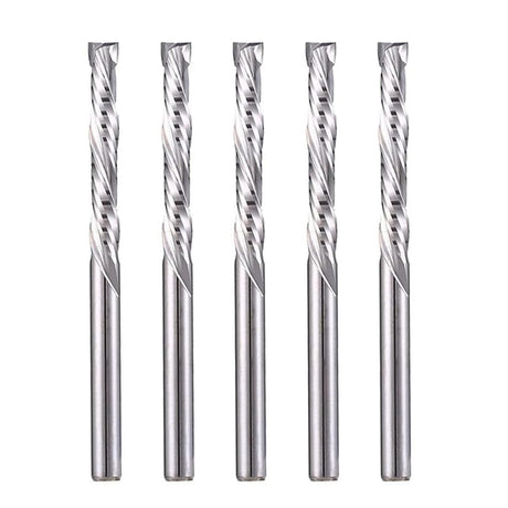Carbide End Mills Up & Down Cut 1/8 Inch Shank,CNC Spiral Router Bits(3.175x22mm) Compression Bit 2 Flutes Milling Cutter for Engraving Milling 3D HOZLY