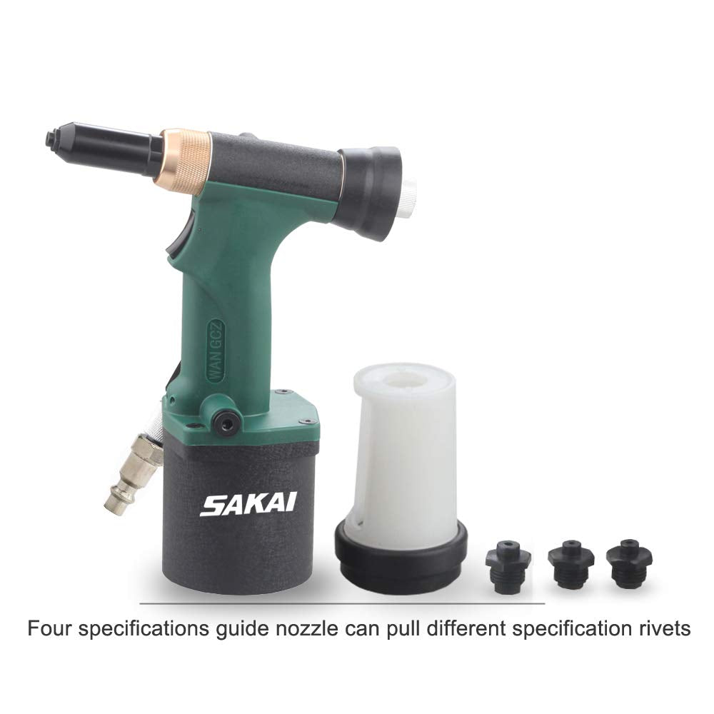 SAKAI Pneumatic Hydraulic Pulling Rivet Gun Automatic Suction Rivet Air Rivet Tool - WoodArtSupply