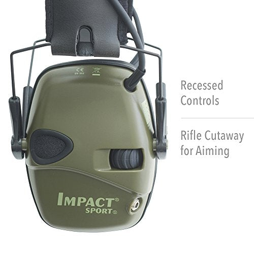 Howard Leight by Honeywell Impact Sport Sound Amplification Electronic Shooting Earmuff, Green HOWARD LEIGHT