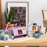 Sublifun Pink Tumbler Mug Heat Press Machine 30 OZ 20 OZ 16 OZ Sublimation Straight Skinny Tumbler Mug Sublimation Print 11 OZ 15 OZ Sublimation Mug Sublifun