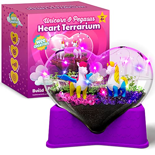 Light Up Terrarium Kit for Kids - Glow and Grow Garden Hands on Activity | Unicorns Gifts for Girls - Unicorn Painting Kit for Kids Arts and Crafts