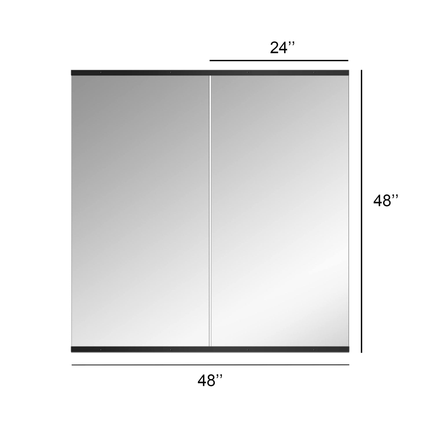 Delma Home Gym Mirror, Large Full Body Mirror for Yoga, 48''x24''x2PCS, Glass Frameless Mirror for Wall Mounted, Wall Mirror for Home Gym, Garage, Delma