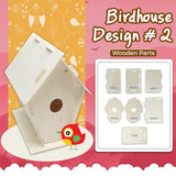 Podzly Kids Wooden Birdhouse Craft Kit - 12 DIY Bird House Kits - Bulk Arts and Crafts Set - Wooden Houses to Paint, Build, and Personalize - Perfect Podzly