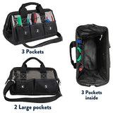 Olympia Tool Bag 15 Inch, Heavy Duty Tools Bag with 8 Pockets, Adjustable Shouder Straps and 600D Reinforced Material Olympia Tools
