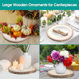 8Pcs Wood Slices 10-12 Inches, Natural Round Wood Slices for Centrepiece, Large Wood Circles Paulownia Tree Circles for Table Centerpieces, Rustic Adrattnay