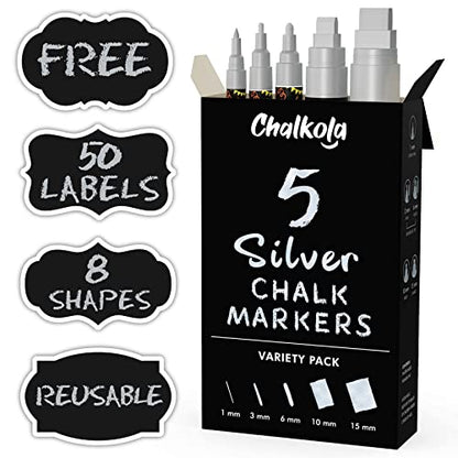 Chalkola Artist Bundle - 5 Black Variety + 5 Silver Variety
