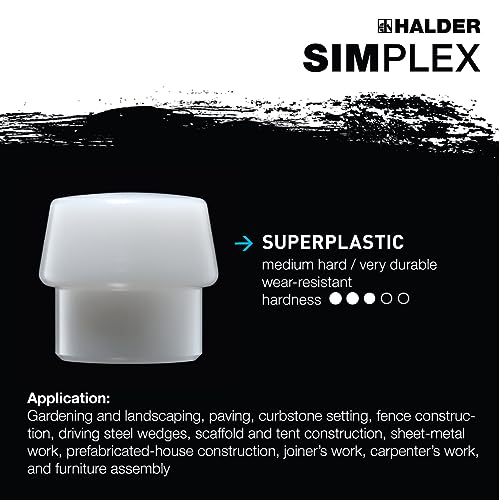 Halder - 3017030 3017.030 Simplex 12 oz Soft-Face Hammer, Blue Rubber/Superplastic Faces Halder
