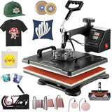 VEVOR Heat Press Machine 8 in 1 Combo Heat Press 15x12 Inch Heat Transfer Machine 360-Degree Swing Away Digital Tshirt Press Multifunction Heat VEVOR