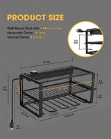 Wall Mount Power Tool Organizer and Charging Station - 6 AC Outlets, 3 Layers for Drills, Great as Heavy Duty Garage Tool Rack WellMall