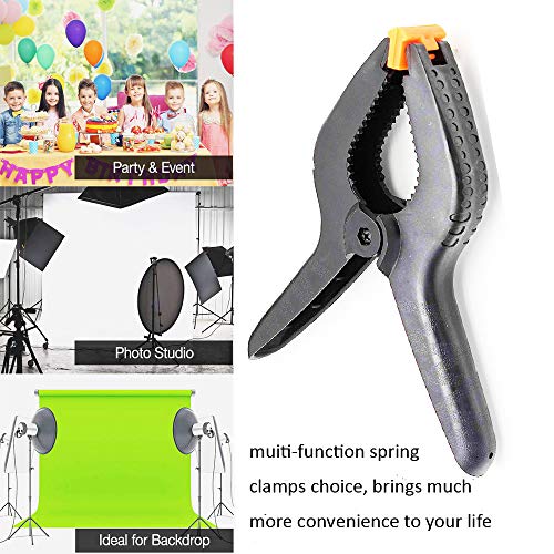 ONDY 2 Pack Of 9” Large Spring Clamps Heavy Duty Nylon Muslin Woodworking Clamps Photo Studio Backdrops Backgrounds Clamps Set, the Jaws Have a ONDY