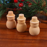 NOLITOY Wedding Topper 10pcs Unfinished Wood Snowman Christmas Snowman Blank DIY Wooden Snowman Peg Dolls for Christmas Party Decoration Leupold Hat NOLITOY