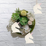 Unicorn Head Hanging Wood Animal Head Shape Unfinished Wood with Twines Unicorn Shape DIY Craft Ornament for Christmas Wedding Birthday Birthday Lamantery