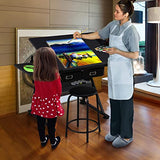 Yaheetech Art Craft Table Drawing Table Height Adjustable Drafting Desk Work Station with Tiltable Tabletop w/Stool and 2 Storage Drawers for Yaheetech