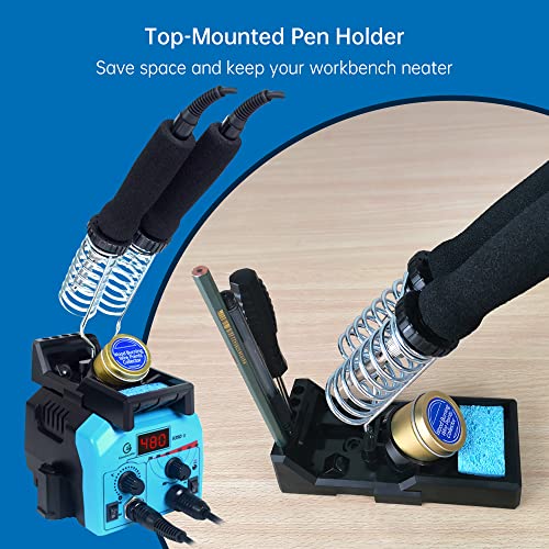 Goodcrafter Pyrography Pen Wood Burning Kit Station 200~480°C (with Temp Display)/Wire-Nib 250~750°C Temperature Adjustable with 20 Nibs, 53 Solid Goodcrafter