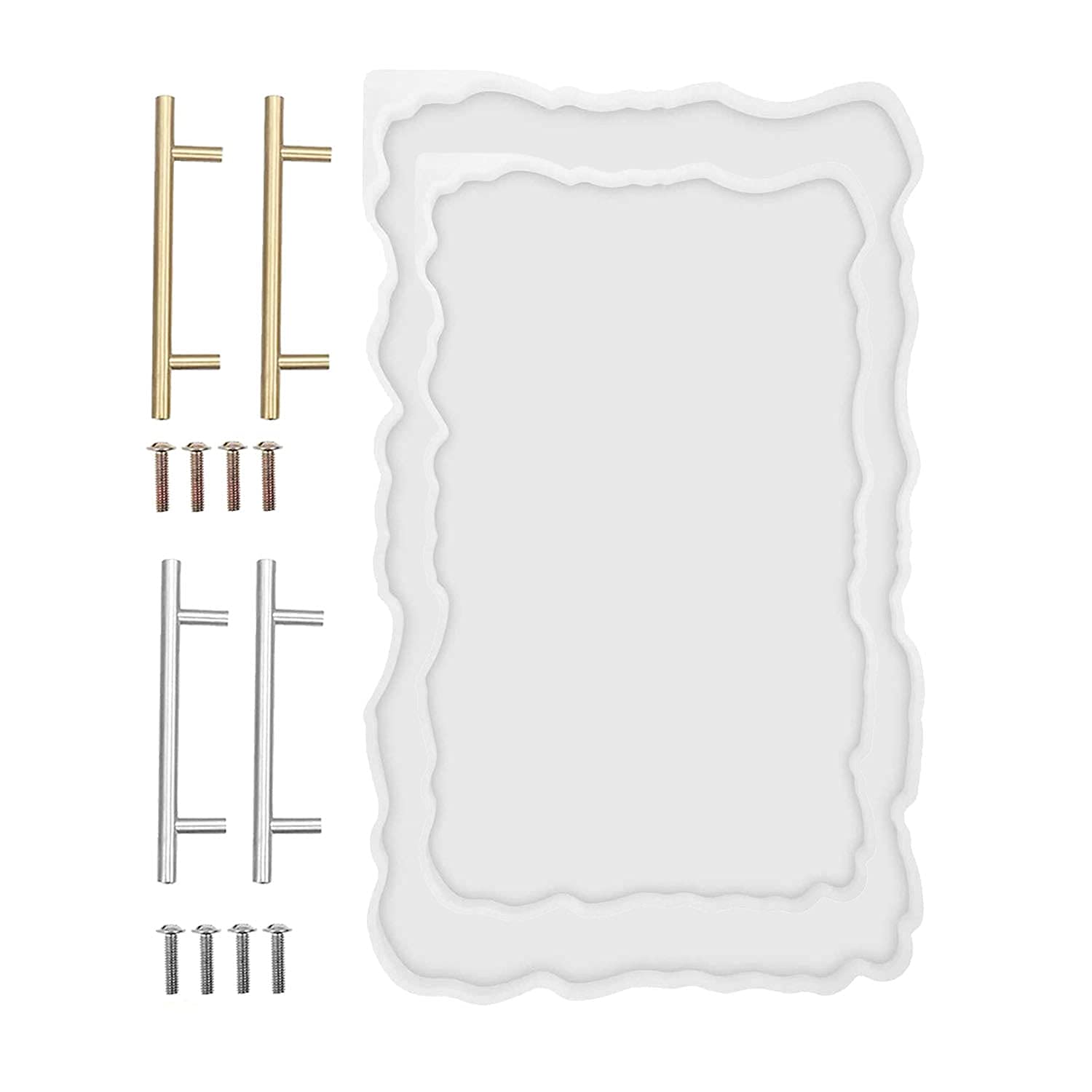 ResinWorld 2 Pack Large Silicone Molds Epoxy Resin Geode Tray Mold DIY for Making Resin Tray ResinWorld