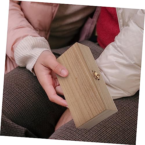 VOSAREA 9 Pcs clamshell wooden box mini containers obx jewelry moisennette jewelry Rustic Jewelry Chest jewelry organizer tray unfinished wood VOSAREA