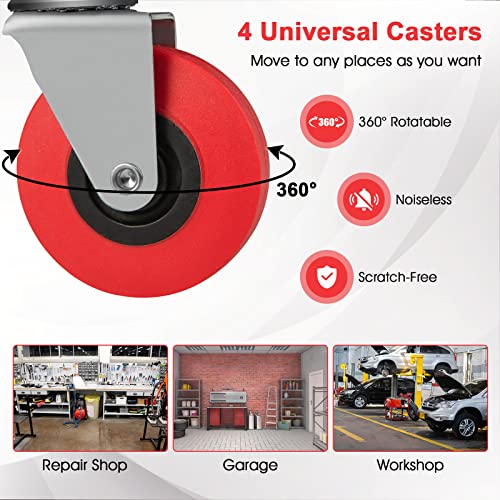 IRONMAX Rolling Creeper Seat, Garage Shop Stool on Wheels with Padded Seat & Tool Tray Storage, 330 LBS Capacity, Heavy Duty Mechanic Stool Chair Car IRONMAX