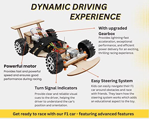 Pica Toys Wireless Remote Control Car Kit F1, Science Project Kit for Kids/Students/Education, STEM Project Model Car Kits to Build, Ideal Choice for Pica Toys