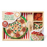 Melissa & Doug Wooden Pizza Play Food Set With 36 Toppings - Pretend Food And Pizza Cutter/ Toy For Kids Ages 3+ Melissa & Doug