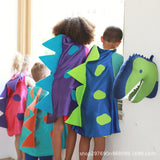 QIAONIUNIU Dinosaur Dragon Cape and Gauntlets Halloween Costume Boy Girl Toddler Dress Up Clothes 2-6 Years Old Color Light Blue QIAONIUNIU