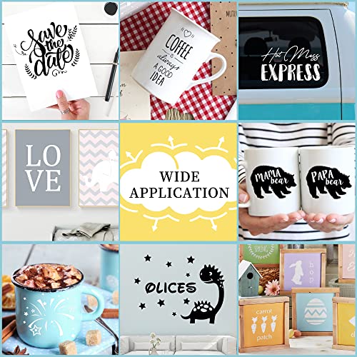 Matte Black Permanent Vinyl for Cricut, Huaxing Adhesive Vinyl Sheets (30 Pack; 12” x 12”) Permanent Vinyl Bundle for Silhouette, Cameo Cutters, Huaxing