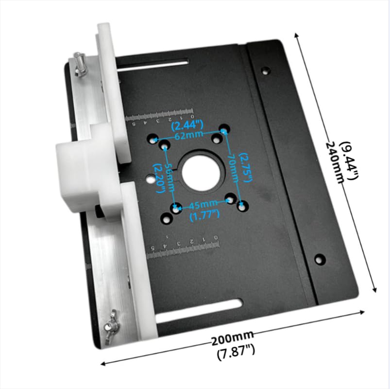 Router Lift for 65mm Diameter Motors - Wood Router Plunge Base Router Lift W/Aluminum Router Table Insert Plate Wood Router Working Benches