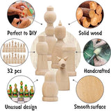 Unfinished Wood Chess Pieces with Vinyl Chess Board - Paint Your Own Chess Set - Blank Chess Sets DIY Arts and Crafts - Chess Gifts for Chess Players AEVVV