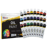 U.S. Art Supply 70-Piece Artist Oil Painting Set with Aluminum Field Easel, Wood Table Easel, 24 Oil Paint Colors, 37 Brushes, 2 Stretched Canvases, US Art Supply