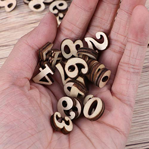 MILISTEN 100pcs Unfinished Wood for Painting Wooden Numbers for Crafts Mini Wooden Number Wood Craft Discs Natural Christmas Stickers Christmas