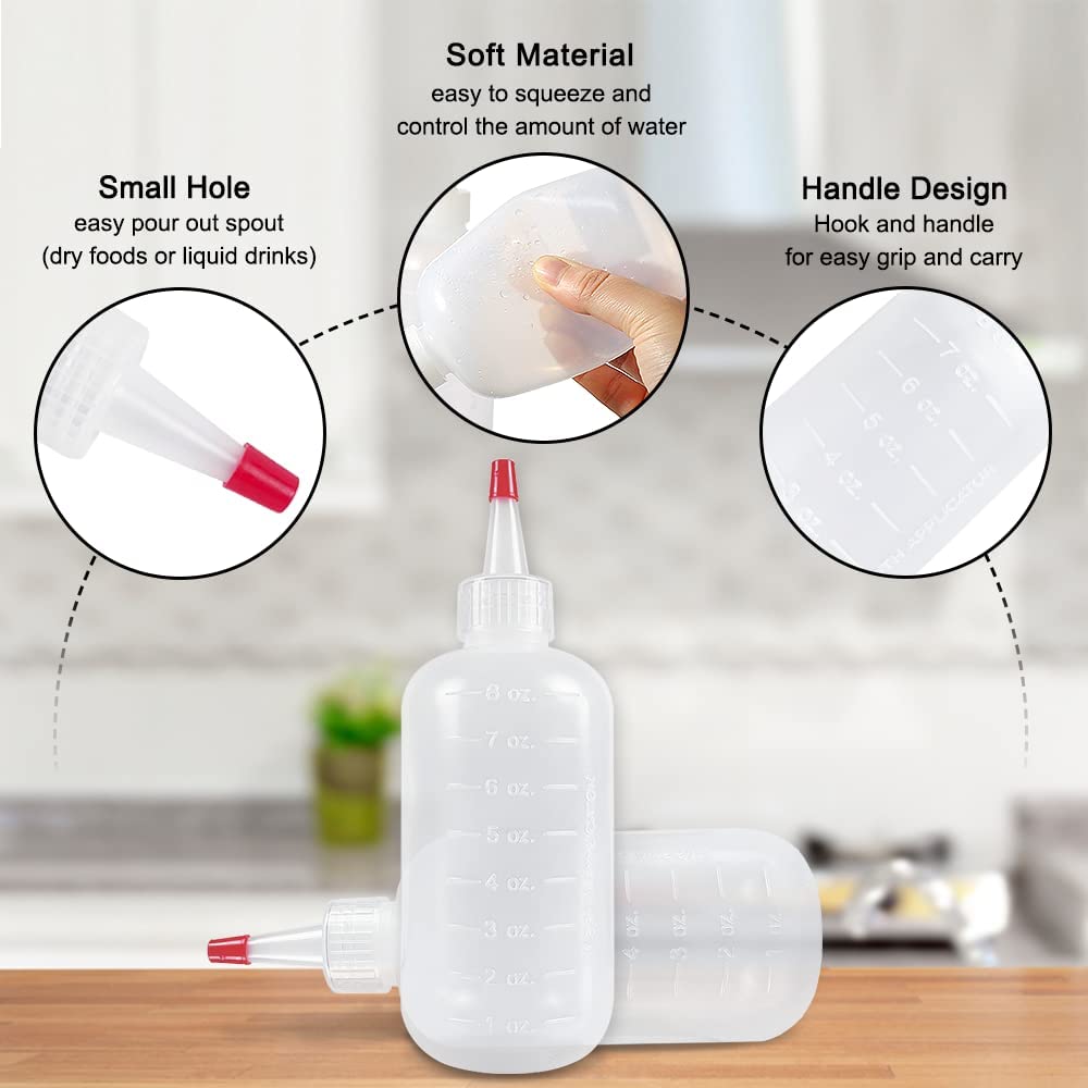 seewavom 10 Pack 4 Ounce Plastic Squeeze Bottles With Caps Plastic Small Dispensing Bottles Crafts, Art, Glue, Kitchen seewavom