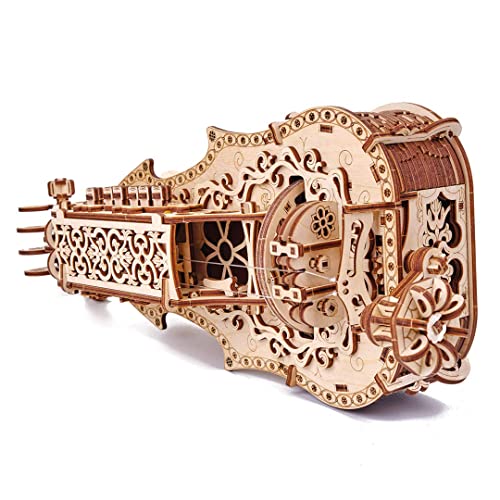 Wood Trick Lyra da Vinci 3D Wooden Puzzle for Adults and Kids to Build - Hurdy Gurdy Kit Musical Instrument - Wood Model Kit Wood Trick